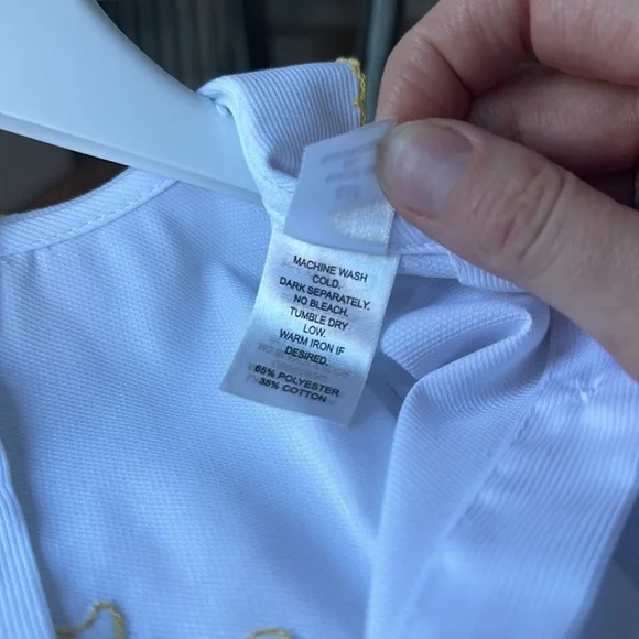 White Lulu BeBe onesie with embroidered duck detail 6mo - Picture 7 of 7